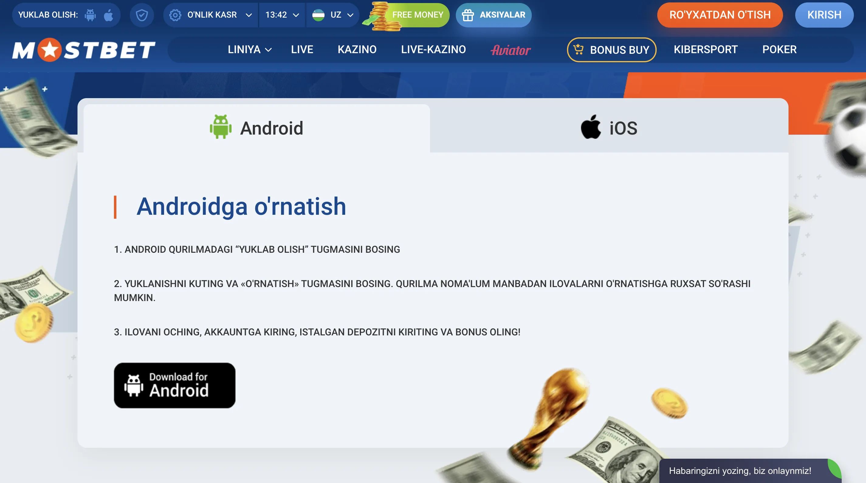 Mostbet APK download: Android foydalanuvchilari uchun bosqichlari
